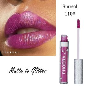 Moisturizing Candy Color Lip Gloss Waterproof Glitter Liquid Lipstick Long Lasting Makeup Lipstick (Option: 110 Surreal)