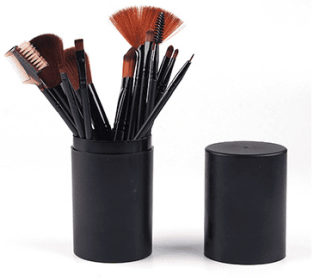 12pcs Makeup Brush Set Blush Eyeshadow Eyelash Highlighter Makeup Brush (Option: Black-Q12pc)