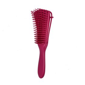 Detangling Hair Brush Massage Wet Hair Comb Detangler Hair Brush Wavy/Curly Wet/Dry/Oil/Thick Hair (Color: Red)
