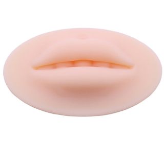 Microblading Reusable 5D Silicone Practice Lips Skin European Solid lip block For PMU Beginner Training Tattoo Permanent Makeup (Color: 3D Thin lips)
