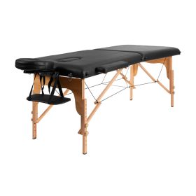 Portable Massage Table Adjustable Facial Spa Bed (Color: Black)