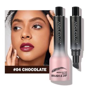 Brow-Fection Angled Liquid Brush Eyebrow Pencil Liquid Eyebrow Enhancer Easy To Color Long-Lasting Quick-Drying (Option: 04chocolate)